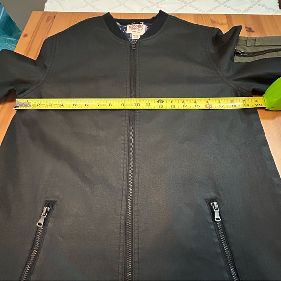 Mossimo Young Adult Jean Jacket Lined Zip Pockets Bomber Flight Black Sz XL (16) - Picture 7 of 9